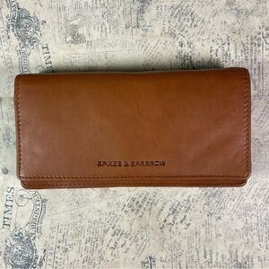 Spikes And Sparrow brown Leather Accordion card wallet with outer pockets